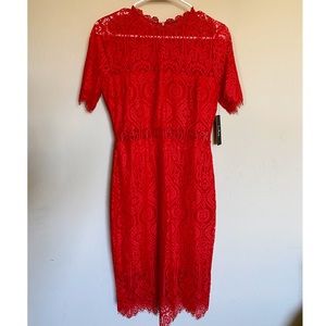 Red Lace Midi Dress- Size M